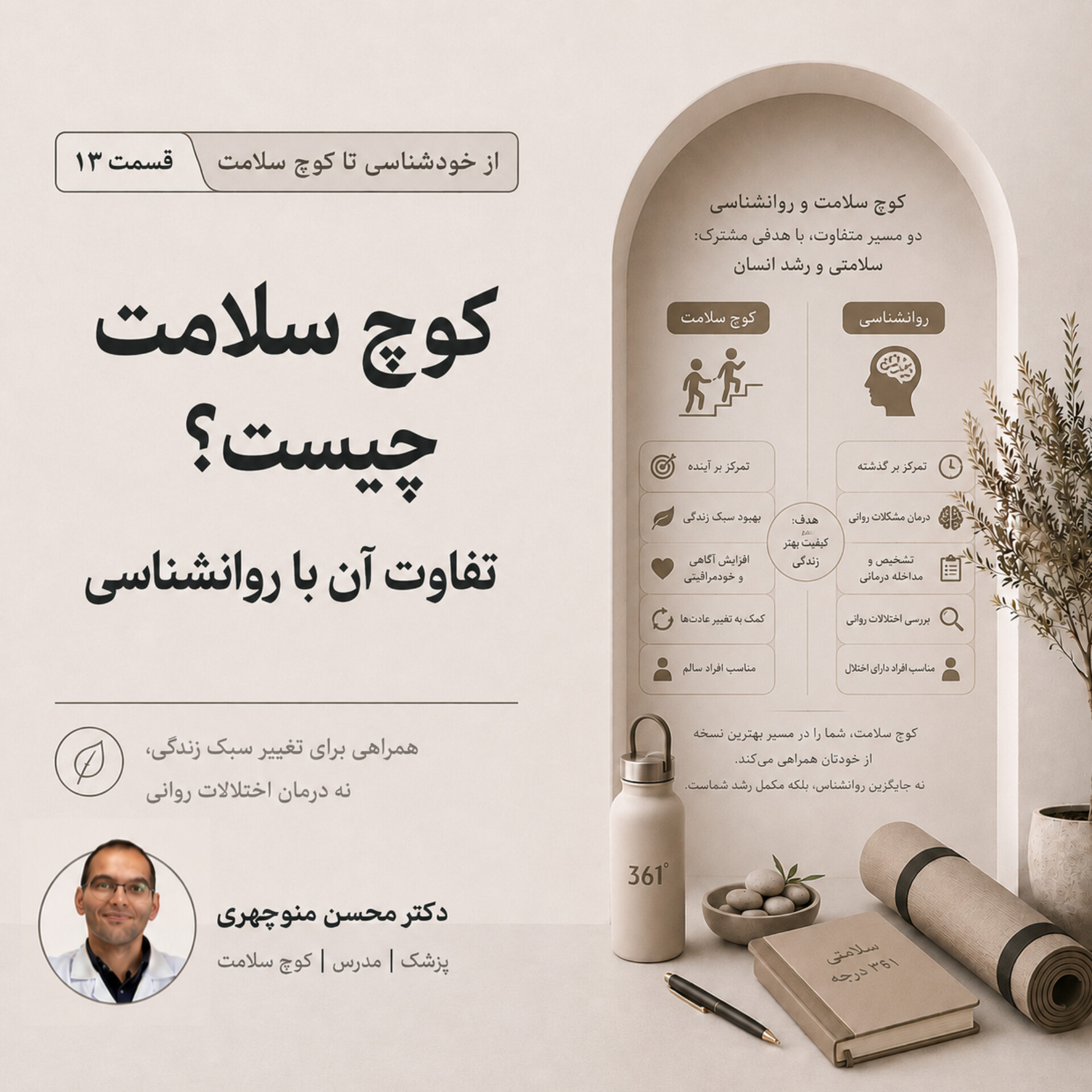 کوچ سلامت چیست و چه تفاوتی با روانشناس دارد؟ از خودشناسی تا کوچ سلامت قسمت 13